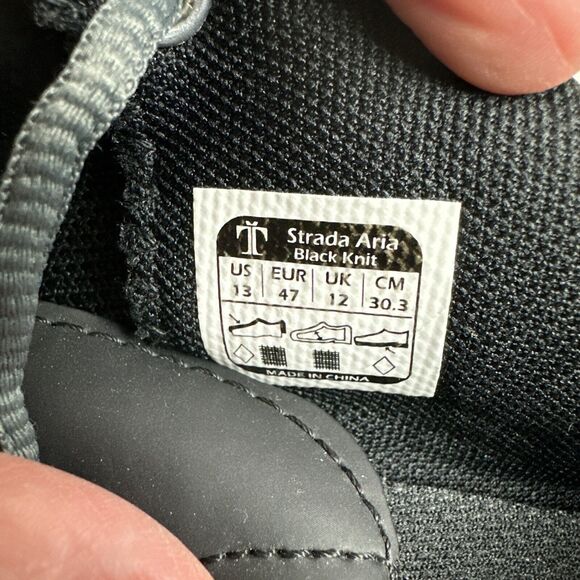 Tommaso Mens Strada Aria Black Knit Cycling Shoes Delta Cleats Size 13 US 47 New - Picture 3 of 11